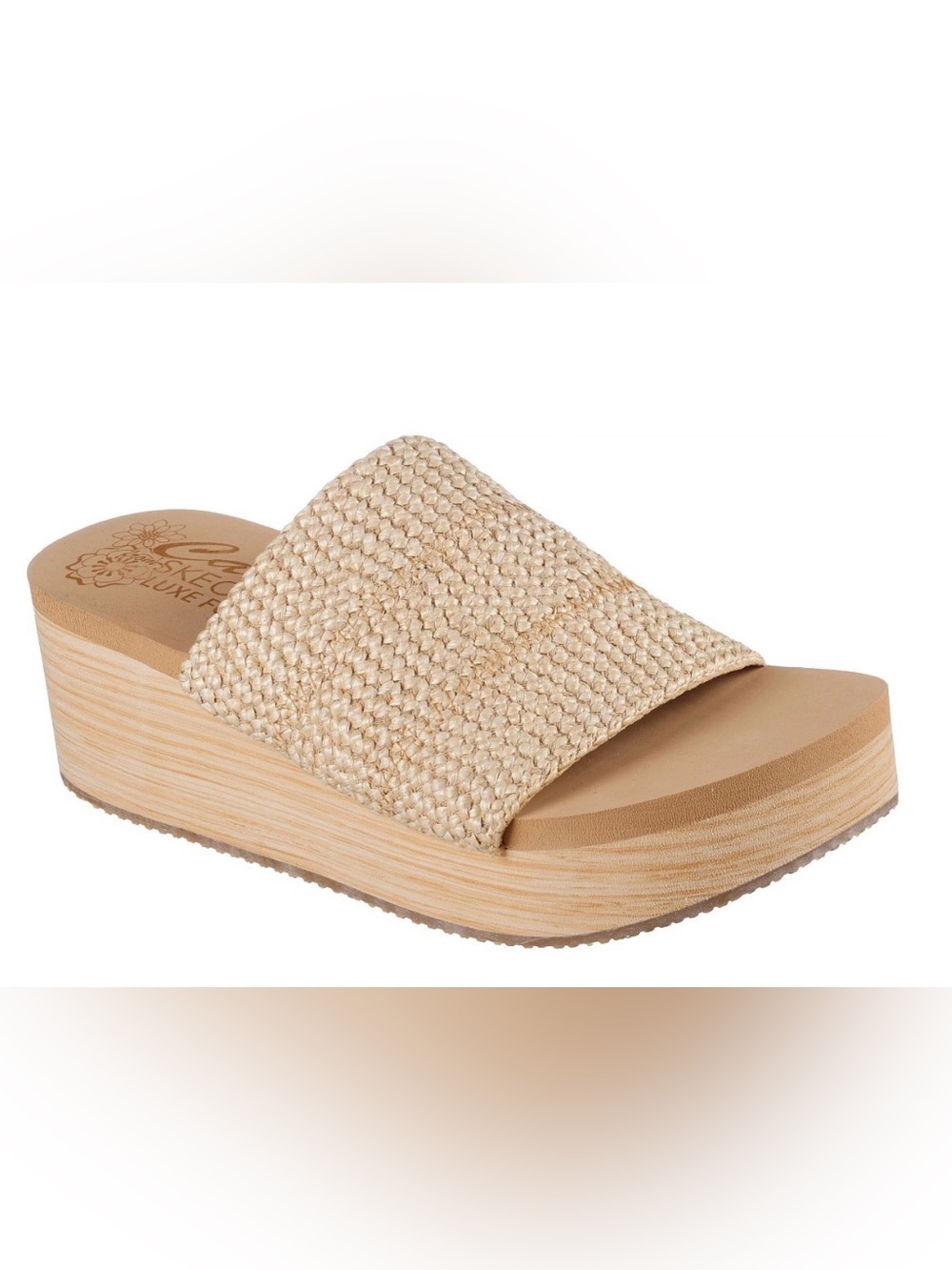 Skechers Cali Luxe Foam Woven Platform Slide Sandals NWOT Size 8.5